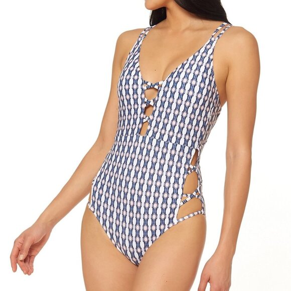 Jessica Simpson Venice Beach Print Swimsuit - Picture 1 of 7